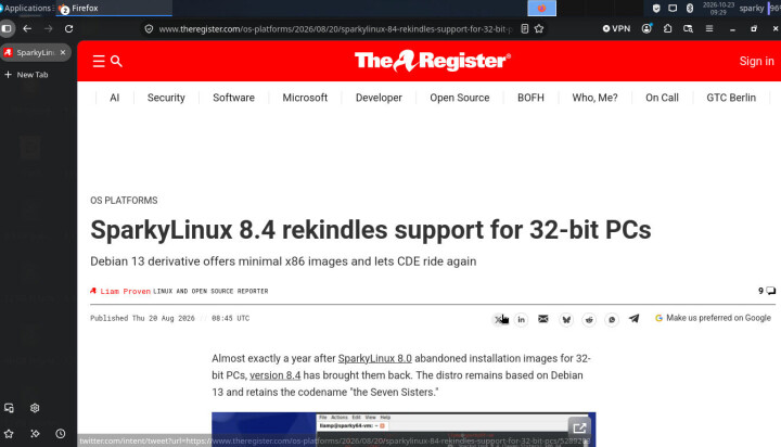 Firefox su SparkyOS